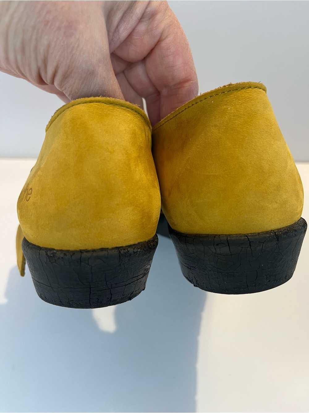 Arche France Yellow Nubuck Leather Sandals Women 37 US 6.5 Comfort Latex Sole - Picture 9 of 13